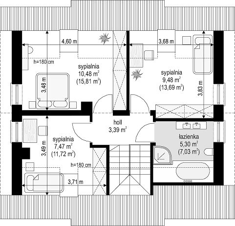 План 2 этажа дома BKI-8148-36 План 2 этажа дома BKI-8148-36