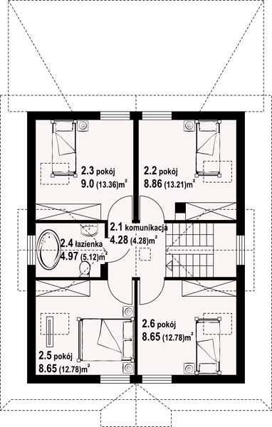 План 2 этажа дома ADH-1771-55 План 2 этажа дома ADH-1771-55