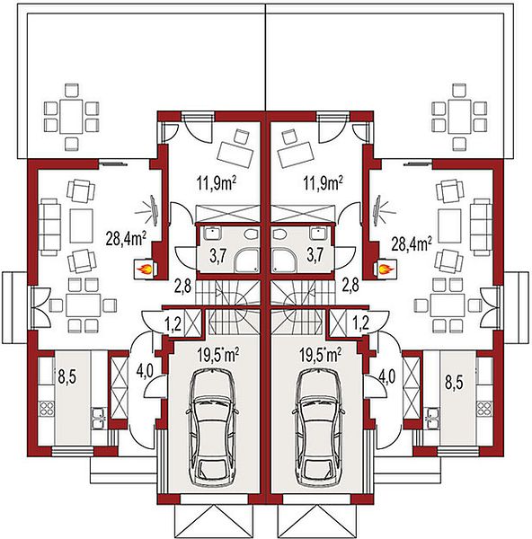План 1 этажа дома ABK-5541-28 План 1 этажа дома ABK-5541-28