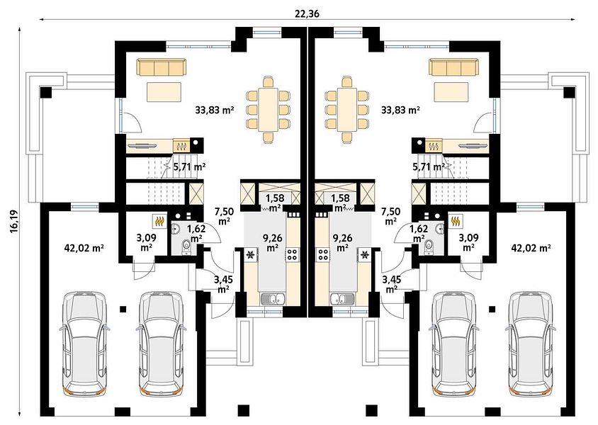 План 1 этажа дома FEE-9561-68 План 1 этажа дома FEE-9561-68
