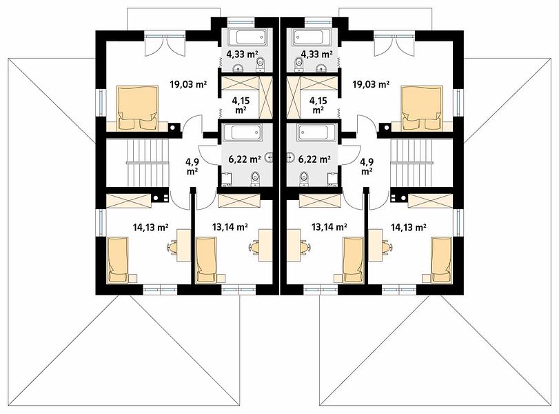 План 2 этажа дома FEE-9561-68 План 2 этажа дома FEE-9561-68