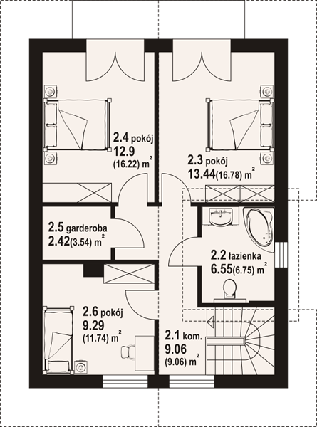 План 2 этажа дома DDK-7844-54 План 2 этажа дома DDK-7844-54