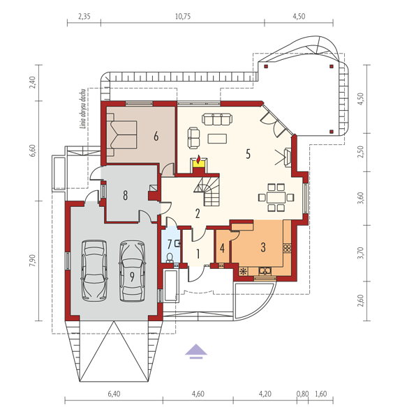 План 1 этажа дома AHG-2341-26 План 1 этажа дома AHG-2341-26