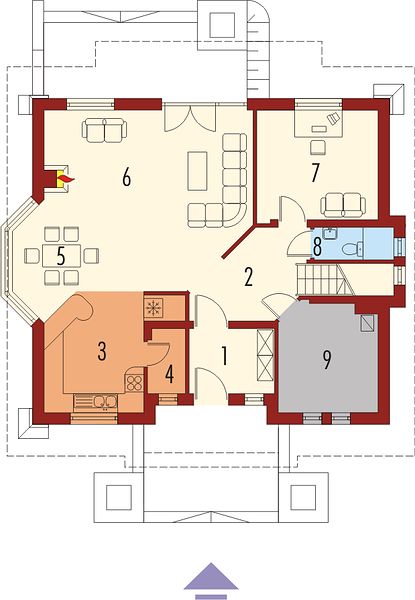 План 1 этажа дома DBD-1865-28 План 1 этажа дома DBD-1865-28