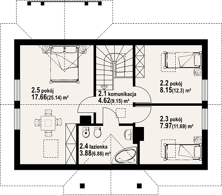 План 2 этажа дома DED-5264-18 План 2 этажа дома DED-5264-18